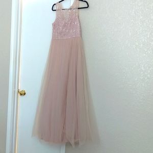 Beautiful light pink/cream, size 8, ball gown style dress.